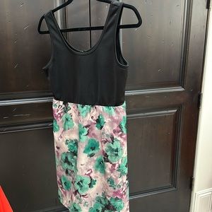 Tulle small dress black on top and purple green floral